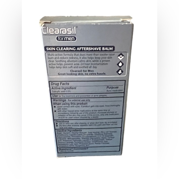 Clearasil for Men Skin Clearing Aftershave Balm 3.39 fl oz Exp 2006 New - Picture 2 of 6